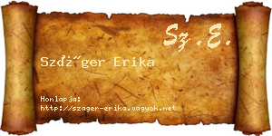 Száger Erika névjegykártya