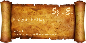 Száger Erika névjegykártya