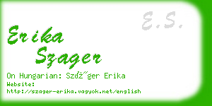 erika szager business card